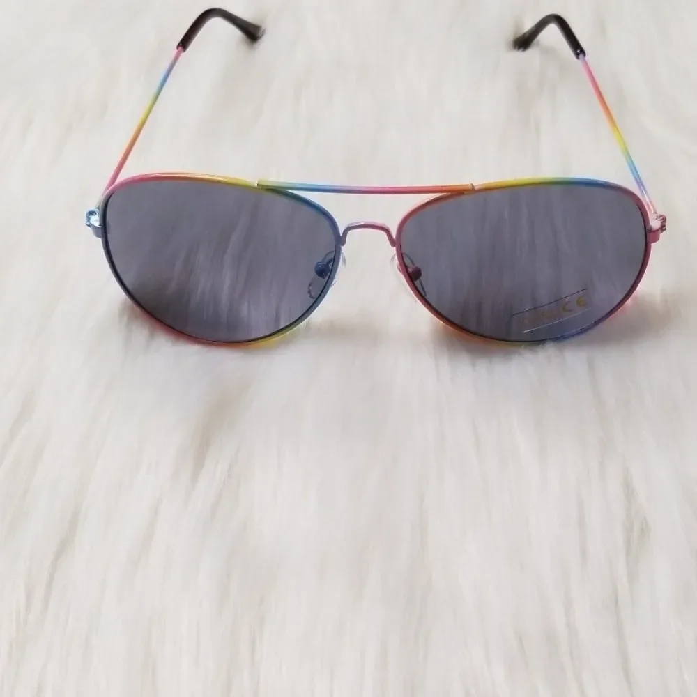Black Sunglasses with Multi-colored Frame - Picture 2 of 5